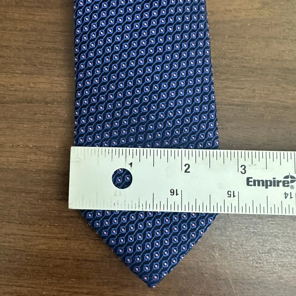 Charles Tyrwhitt Classic Slim Necktie Royal Blue Pink Geometric Sets Silk Mens
